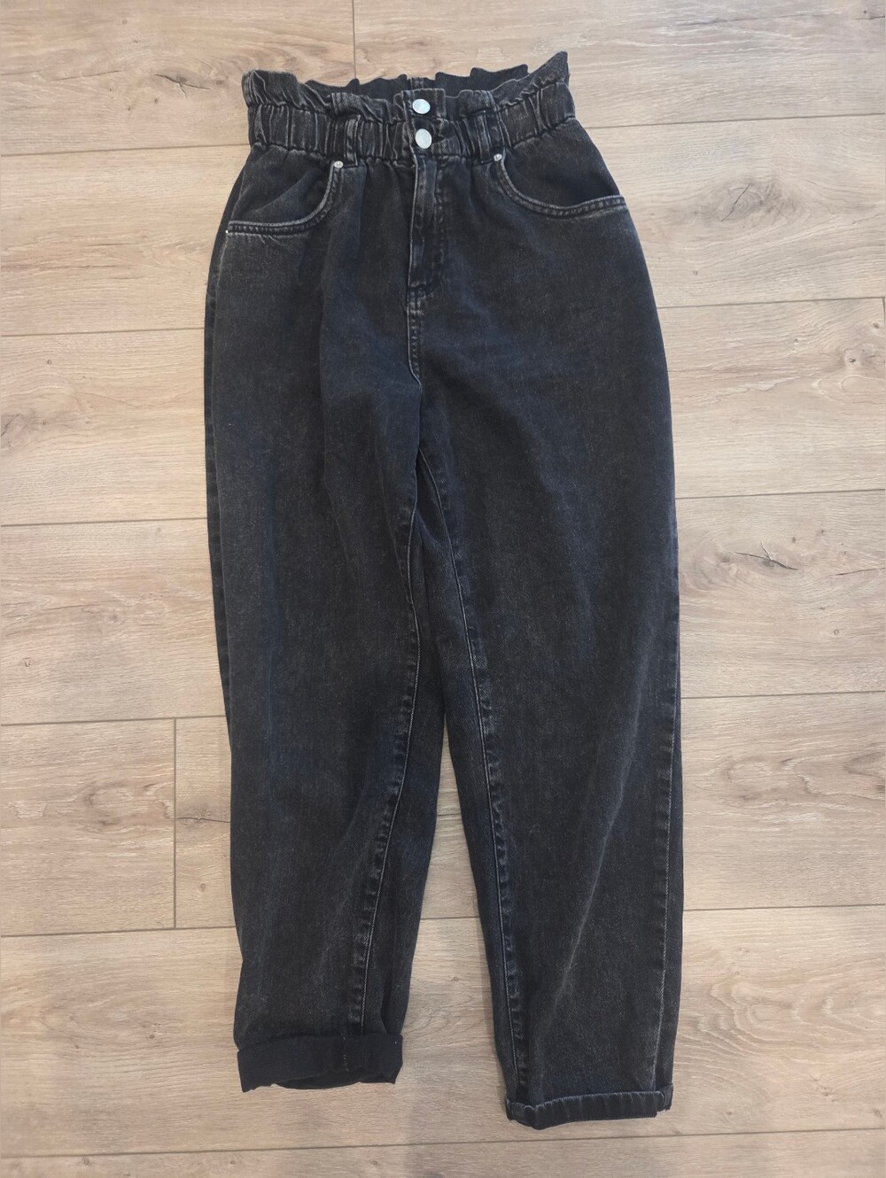 Garage High-Waist Paperbag Black Women’s Jeans
